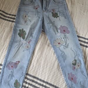 Jessica Simpson Floral Embroidered Light Blue Jeans